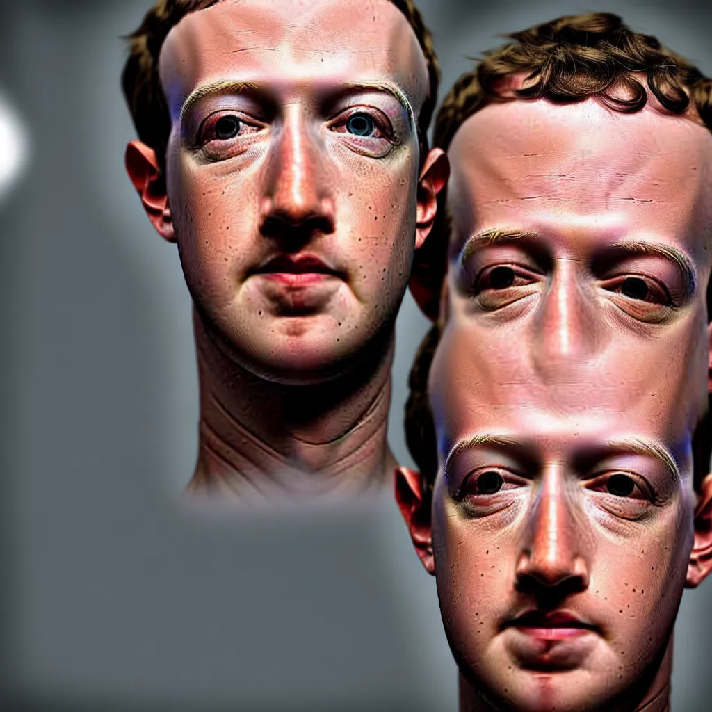 Image similar to one mark zuckerberg staring into your soul, photo, 4 k