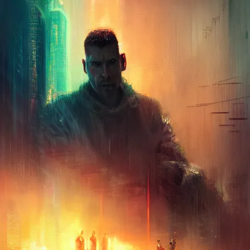 Image similar to by WLOP, in blade runner 2047