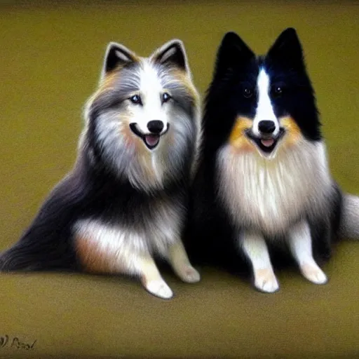 Prompt: a colored pencil drawing of a shetland sheepdogby natalia rojas and ana maria martinez jaramillo, pastel color, wingspan style, highly detailed, realistic graphite, artstation, 4 k, realism, photorealism, fine art