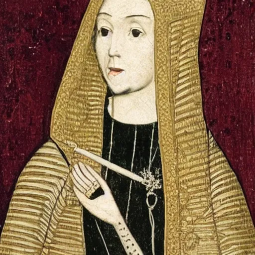 Image similar to portrait of a woman!!!! knight!!, 15th century!! gothic!!!!! medieval cathedral behind her-H 768