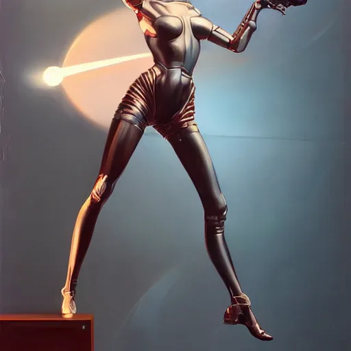 Image similar to scifi futurism automaton minimalism chrome by peter mohrbacher art Hajime Sorayama airbrush hyperrealism model