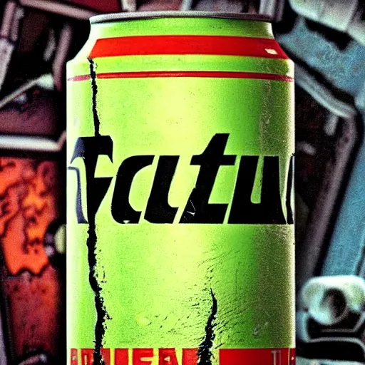 Image similar to Fallout (1997) render of a Monster Energy drink can, close up of a screenshot from Fallout (1997)