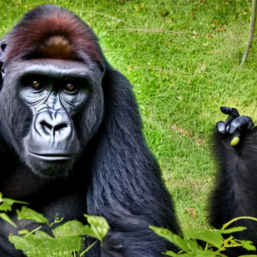 Image similar to a gorilla holding the state of ohio, 8 k, 4 k, professional photography, award winning photo