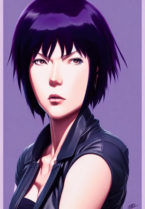 Image similar to a fullbody portrait of motoko kusanagi the major ghost in the shell : : stand alone complex, under repairs, maintenance : : by ilya kuvshinov, rossdraws, artgerm, sola digital arts, anti aliasing, raytracing : :