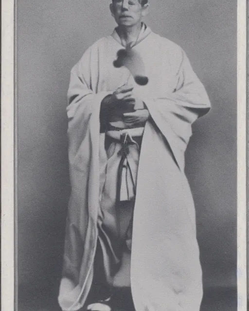 Prompt: andy griffith as japanese high priest, carte - de - visite