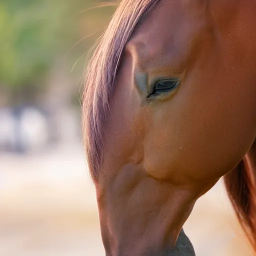 Prompt: young woman face profile with horse nose