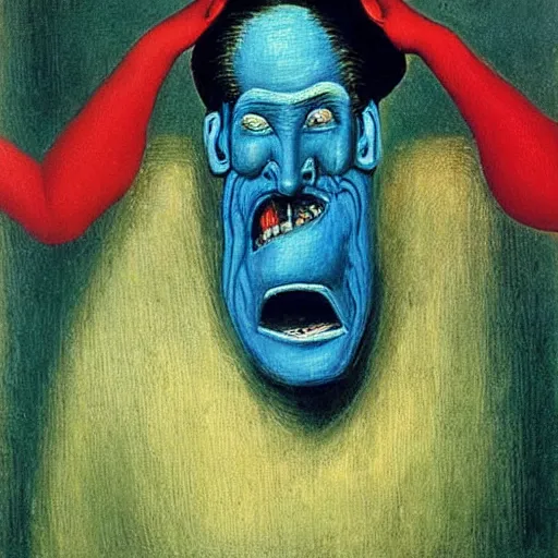 Image similar to “a Max Ernst painting of the Troll from Ernest Scared Stupid”