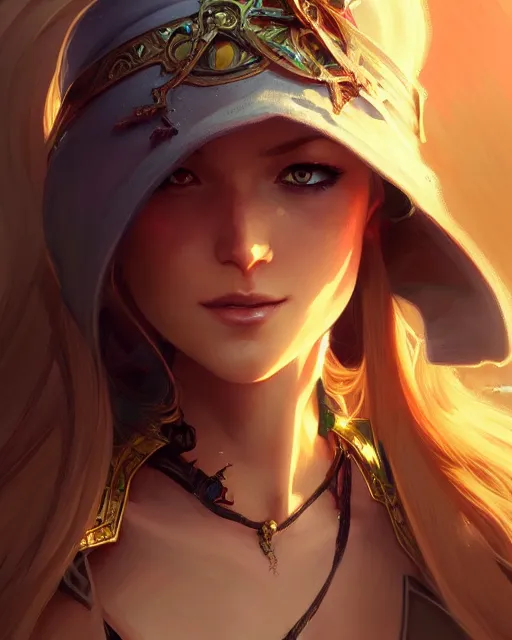 Image similar to Kat (Gravity Rush), closeup, D&D, fantasy, intricate, elegant, highly detailed, digital painting, artstation, concept art, matte, sharp focus, illustration, hearthstone, art by Artgerm and Greg Rutkowski and Alphonse Mucha