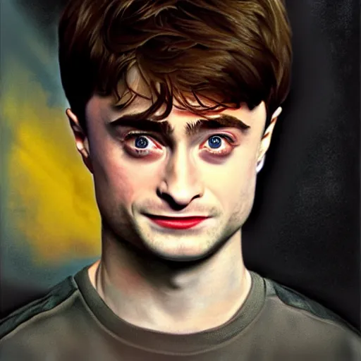 Prompt: daniel radcliffe is the devil, airbrush art, drew struzan illustration art, key art, portrait