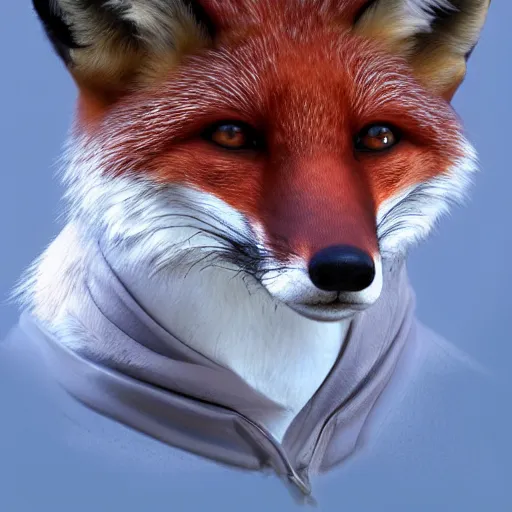 Prompt: fox scientist , digital art , trending on artstation