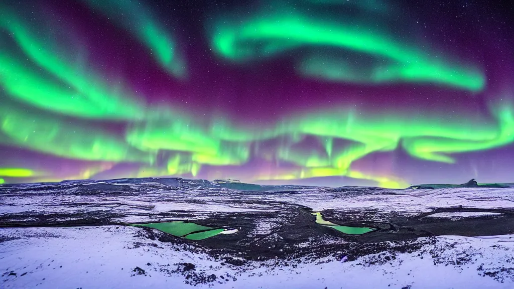 Prompt: iceland astrophotography, beautiful night sky, aurora borealis, award winning photograph, national geographic
