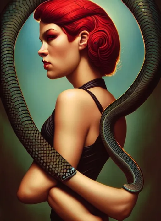 Image similar to snake portrait, pixar style, by tristan eaton stanley artgerm and tom bagshaw.