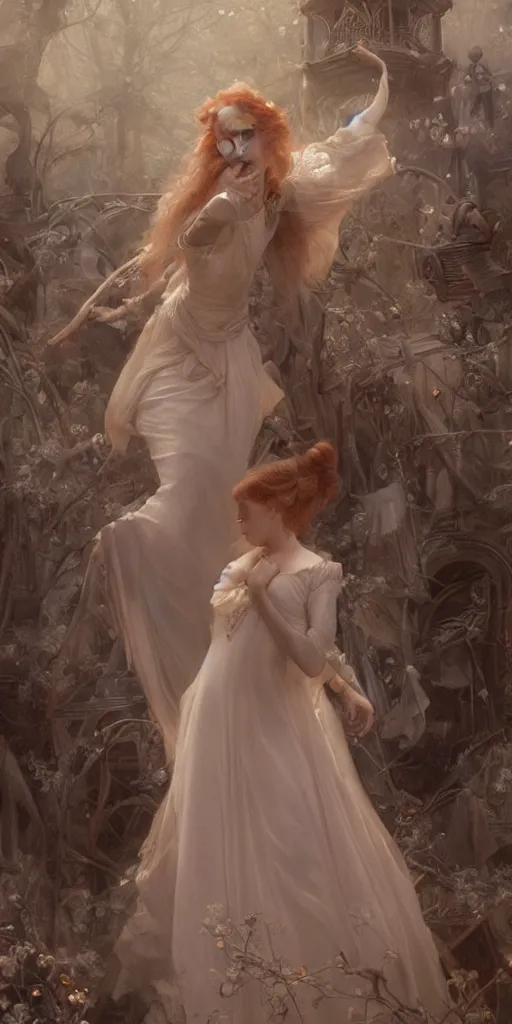 Prompt: cinderella, masterpiece by Edgar Maxence and Ross Tran and Michael Whelan, gustav dore, 8k, octane render