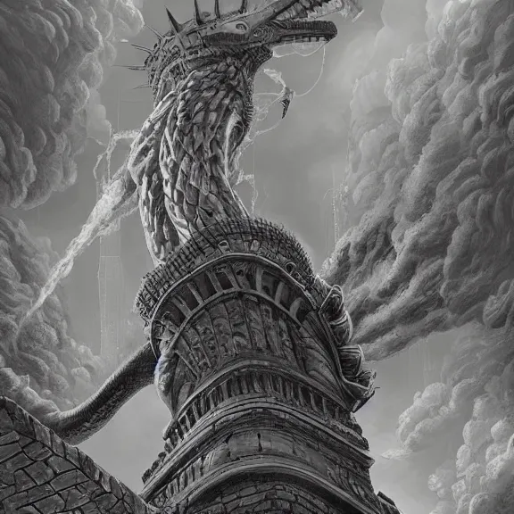 Image similar to giant hairy serpent bursting through the statue of liberty, fantasy artwork, award winning, hyper detailed, very very very very very very very very very very very very very very very very very beautiful, studio lighting, artstation