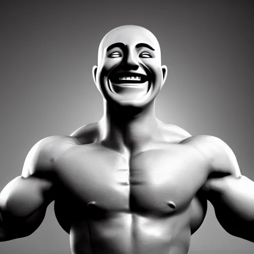 Prompt: strong muscular faceless god smiling, smile, 4 k, hd, photograph, highly detailed