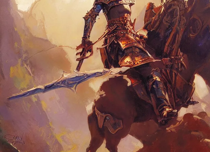 Prompt: a highly detailed beautiful portrait of a paladin, fantasy, by gregory manchess, james gurney, james jean