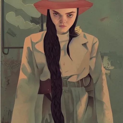 Image similar to Elle Fanning as a western outlaw picture by Sachin Teng, asymmetrical, dark vibes, Realistic Painting , Organic painting, Matte Painting, geometric shapes, hard edges, graffiti, street art:2 by Sachin Teng:4