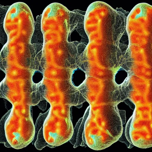 Prompt: microscopy of mitosis except the chromosomes are replaced by tiny human bodies