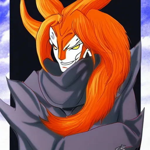 Prompt: Kurama the nine-tailed fox 🎨🖌️