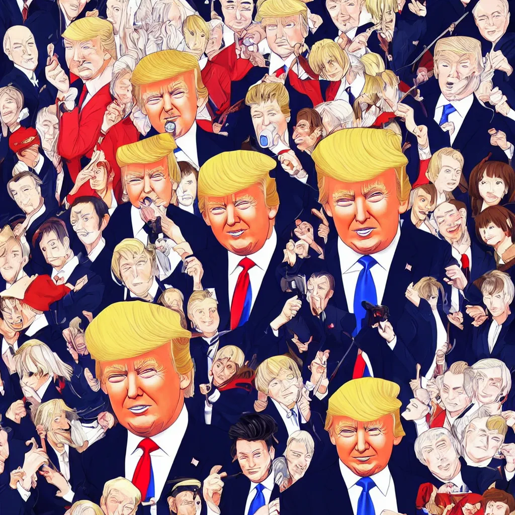 Image similar to donald trump anime portrait