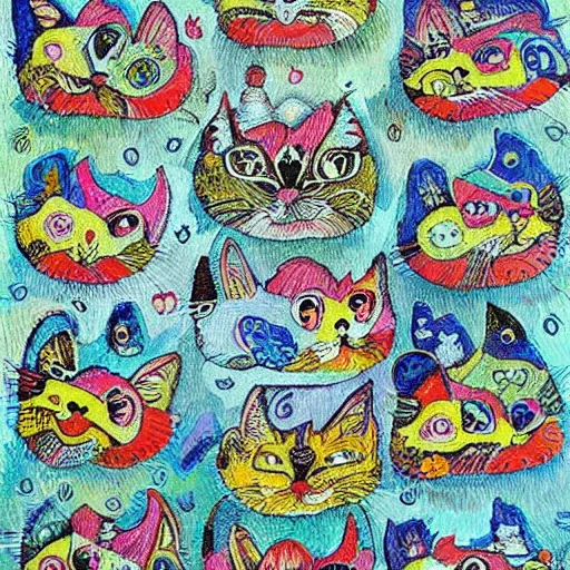 Prompt: “Robin Williams in the style of Louis wain”