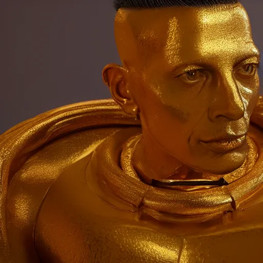 Image similar to hyperrealistic dslr film still of jeff goldblum disguised as gold doubloon, stunning 8 k octane comprehensive 3 d render, inspired by istvan sandorfi & greg rutkowski & unreal engine, perfect symmetry, dim volumetric cinematic lighting, extremely hyper - detailed, incredibly real lifelike attributes & flesh texture, intricate, masterpiece, artstation, stunning