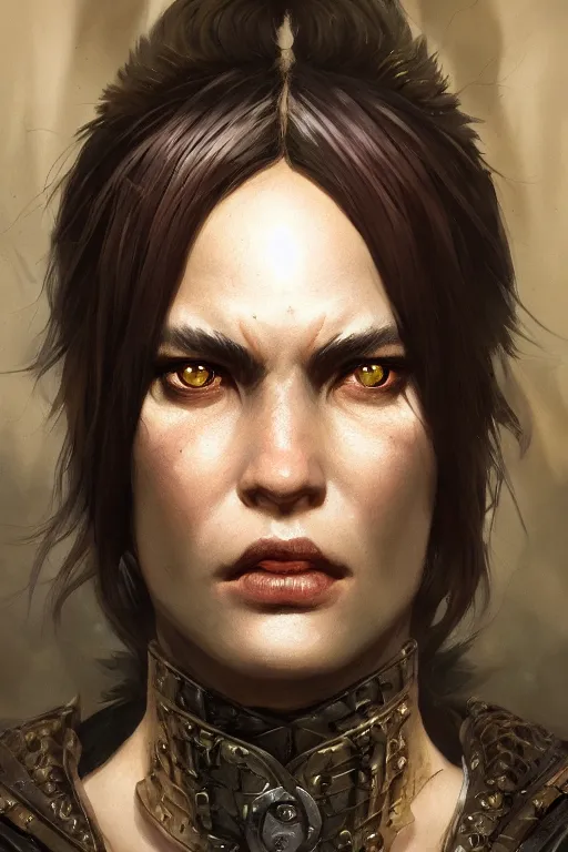 Image similar to dungeons and dragons draconian character closeup portrait, dramatic light, dungeon background, 2 0 0 mm focal length, painted by stanley lau, painted by greg rutkowski, painted by stanley artgerm, brom, digital art, trending on artstation