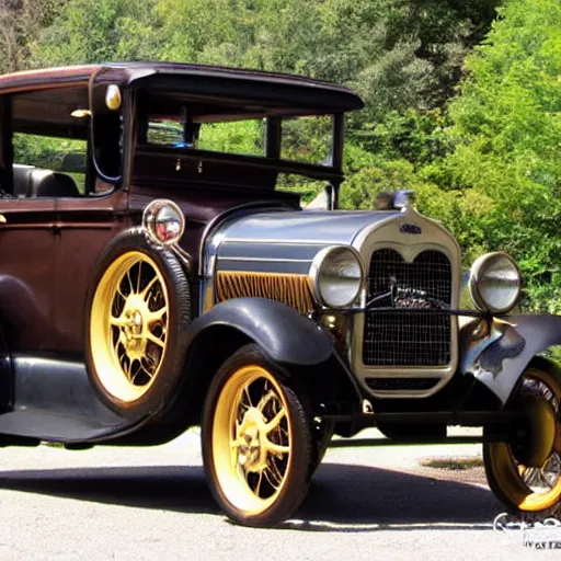 Prompt: steampunk Ford model A