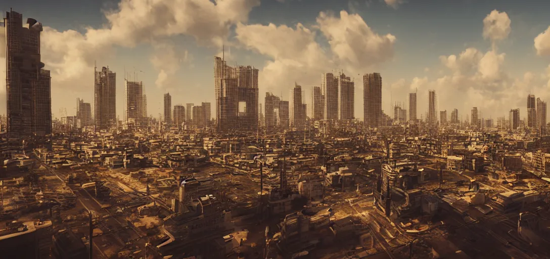 Image similar to tel aviv as an utopian cyberpunk city epic sky photography octane render hyper realistic detailed