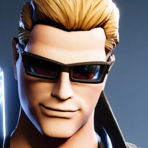 Prompt: albert wesker as a fortnite character, 4 k, high detail, high - resolution photograph, professional photography, ultra - detail