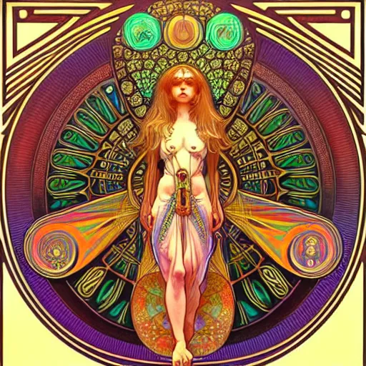 Prompt: psychedelic sacred geometry, intricate, sophisticated, ultra realistic, incredibly detailed, diagram, illustration, trending on artstation, art by alphonse mucha