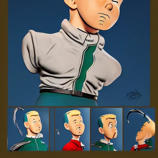 Image similar to portrait of tintin, style of artgerm