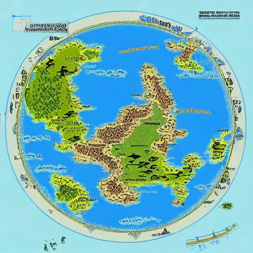 Prompt: isometric view of southeast asia, high - detail, high accuracy, in style of middle earth map, lord of the ring, fantasy,