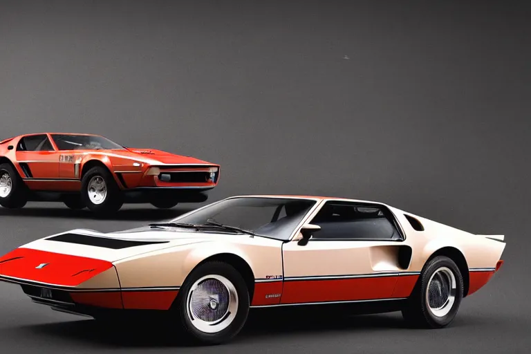 Prompt: designed by giorgetto giugiaro stylized poser of a single 1 9 6 9 fastback mustang ( mk 2 ford gt 4 0 ) 1 9 8 2 firebird transam delorean, large led lights, ektachrome photograph, volumetric lighting, f 8 aperture, cinematic eastman 5 3 8 4 film