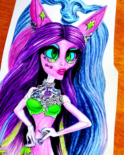 Image similar to josephine wall water colored pencils monster high universe clawdeen wolf fullmoon