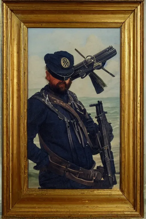 Image similar to Old master painting of navy SEALs