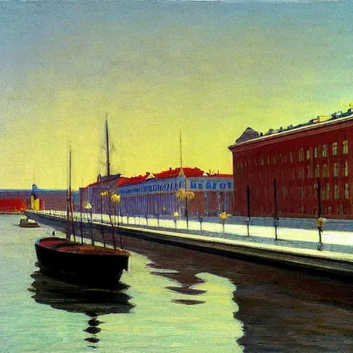 Prompt: Saint-Petersburg by edward hopper