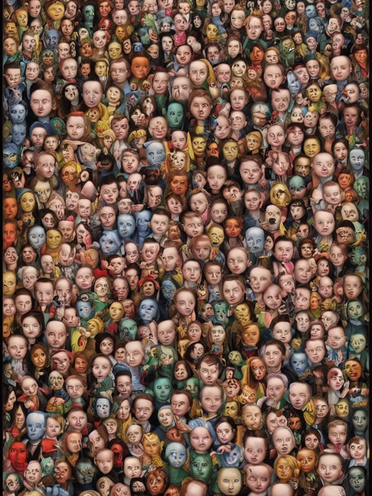 Image similar to I saw the best minds of my generation destroyed by madness Mark Ryden and Alex Gross, Todd Schorr highly detailed