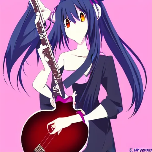 Prompt: in the style of Madhouse studio anime, girl,dragon, guitar, anime