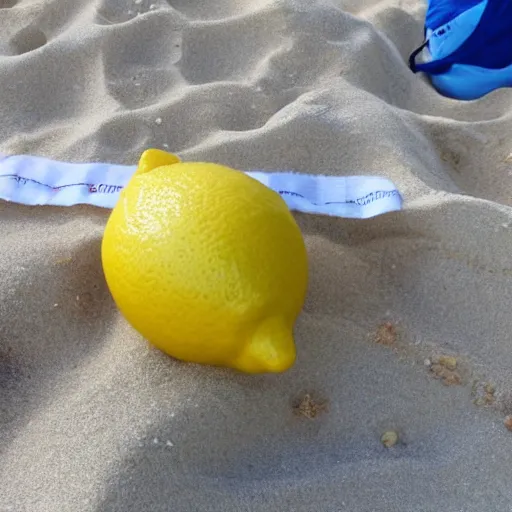 Image similar to lemon relaxing on the beach