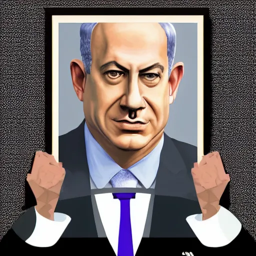Prompt: a portrait of benjamin netanyahu wearing batman's mask