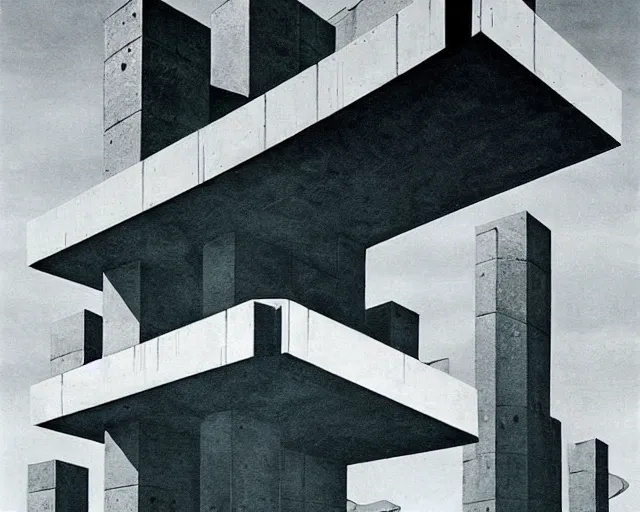 Image similar to surreal brutalism. futuristic art movement