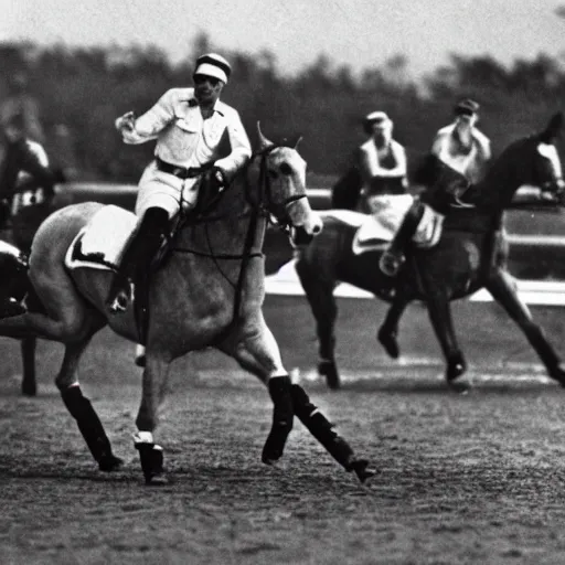 Image similar to stalin playing a polo game