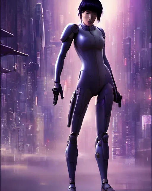 Image similar to weta disney pixar movie still portrait photo of motoko kusanagi the major ghost in the shell : : as cyborg woman by pixar : : by weta, wlop, ilya kuvshinov, rossdraws, artgerm, marvel, maxim cover, latex, octane render, sweaty, iridescent, bright morning, anime, liosh, mucha : :