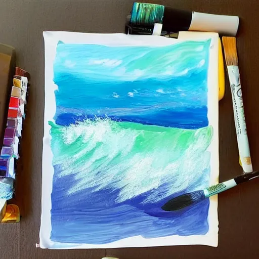 Image similar to 🌊🎨🖌️