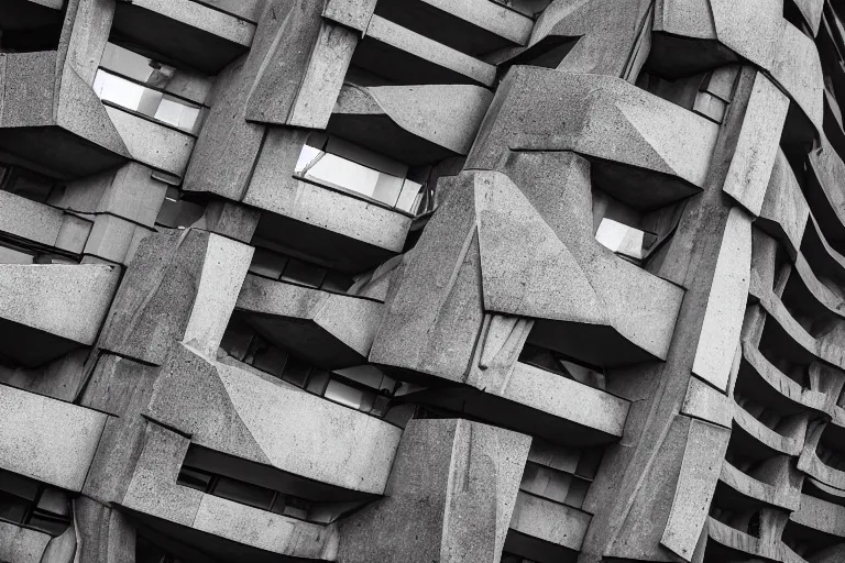 Prompt: Amongus-shaped brutalist structure, urban photography, award-winning photo