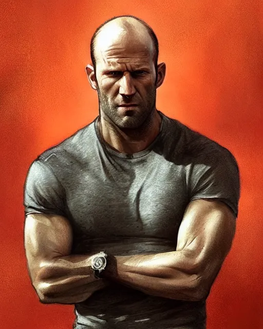 Prompt: jason statham, cinematic, stunning, highly detailed, digital painting, artstation, smooth, hard focus, illustration, art by artgerm and greg rutkowski and alphonse mucha