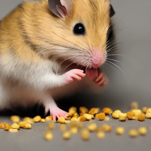Image similar to a very tiny dwarf hamster : : eating and consuming a minuscule and tiny screaming little child like zeus from goya, realistic, depth of field, bokeh blur, studio lighting, detailed, 4 k ultra hd