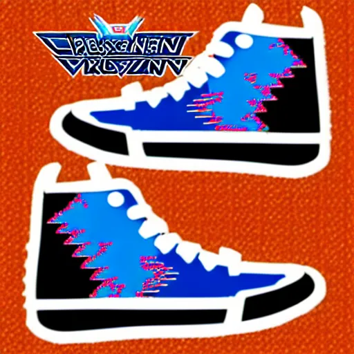 Image similar to fantasy jrpg sneaker design designed by capcom megaman, chrono trigger guilty gear sneaker styles, aztec mayan street fashion native punk sneaker design, focus on megaman hip hop sneaker design with subtle mayan patterns, trending on pixiv fanbox, painted by akira toriyama and studio ghibli princess mononoke megaman capcom