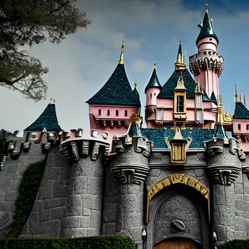 Prompt: disneyland castle, gothic horror, elden ring